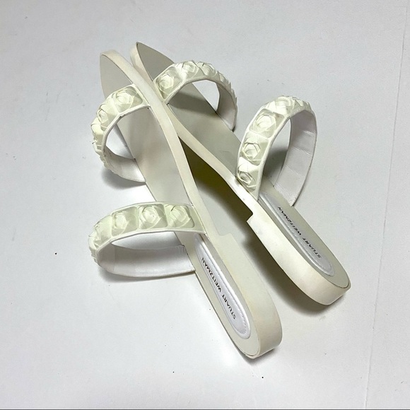 Stuart Weitzman Rosita Two Band Slide Sandal Size 8.5 N Summer Casual - Picture 6 of 11